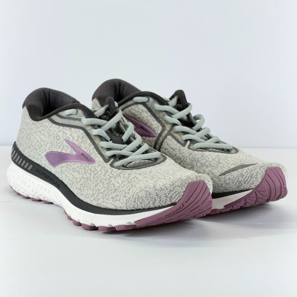 Brooks Adrenaline GTS 20 Wide D Women 9.5 Gray Purple Lace Up Low Top Running - Picture 7 of 11
